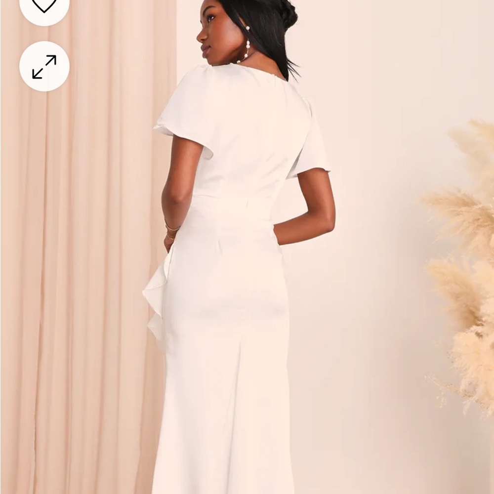Lulus white ruffle dress